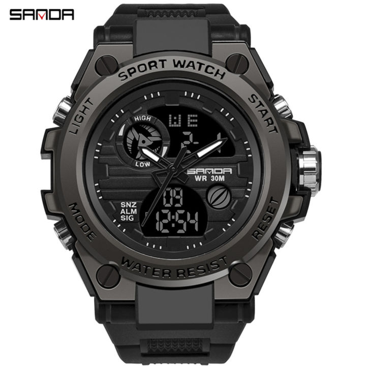 นาฬิกาสปอร์ต SANDA 739สำหรับผู้ชายนาฬิกาแบรนด์ชั้นนำทหารหรูนาฬิกาควอตซ์ ...