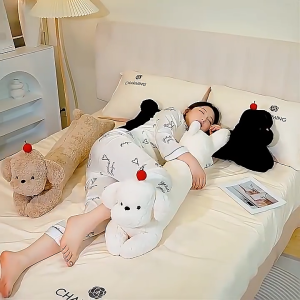 110cmหมอนตุ๊กตากระต่ายนอนน่ารักแบบยาวสำหรับเด็กผู้หญิง นอนข้างเตียง