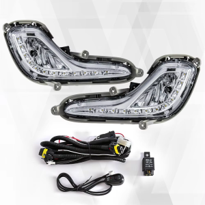 Đèn Sương Mù LED Hyundai Accent 2012-2017 Lắp Cản Trước Kính Trong Suốt Đèn Chạy Ban Ngày Chống Nước 12V Bộ Đèn Sương Mù