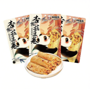 Ready-to-eat Bean Rolls with Enoki Mushrooms Seaweed and King Oyster Mushroom Snacks