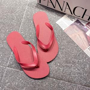 Mens Summer Casual Beach Sandals Anti-Slip Flat Bottom Thong Slippers Wear-Resistant Rubber Sole Pure Color Everyday Shoes