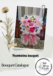 Thumbelina bouquet - mixed flowers mostly pink