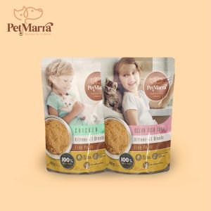 PetMarra Fine Pates Kitten Wet Food Pouch Until Ages 12 months old Ocean Fish Tuna Flavor 80g cat pet foods all breeds