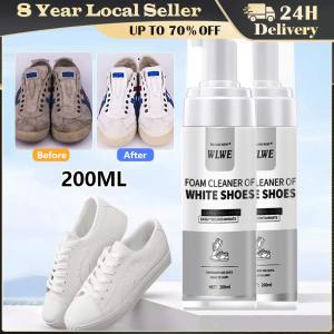 200ml White Shoes Cleaning Agent Clean Shoe Stain Whitening Cleansing Polish Foam Deoxidizer Gel for Sneaker Remove Yellow Edge