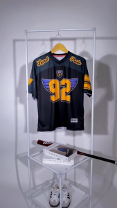 KHF | Jersey Vintage Number 92 Wanita Laki-Laki Cewek Futsal Bahan Dryfit Brazil Milano Full Printing Oversize Casual Rugby Retro Streetwear Hockey Retro NFL Bola Olahraga Boxyfit Pakaian