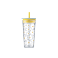 LocknLock แก้วน้ำพลาสติก 2 ชั้น พร้อมหลอดซิลิโคน Bucket Cold Cup ความจุ 580 ml. รุ่น HAP520. 