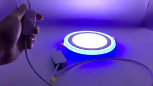 3 Modes 2 Color LED Panel Light TriColor Pin Light 6W 9W Blue White Square Round Recessed Pinlight Downlight for Ceiling