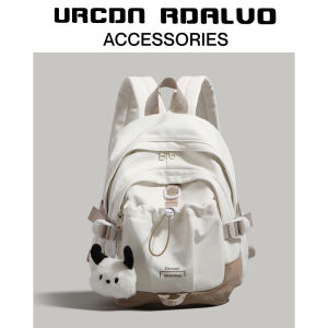 UR Nylon Lightweight Dual-Shoulder Bag 2025 Summer New Womens College Class Backpack Large Capacity Commuting Backpack