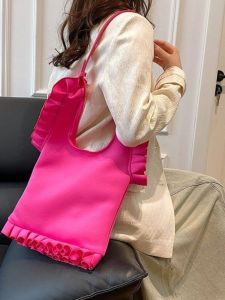 Fashion Special-Interest Flounce MiuMiu Bag Bag Female 2024 New Arrival Minimalist Shoulder Bag Large Capacity Clothes Handbag