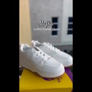 Boardwalk Majka White Shoes With Gum Toe Design For Ladies