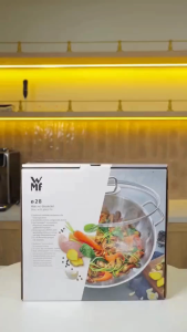 Chảo chiên xào sâu lòng WMF Wok Party 28cm nội địa Đức chất liệu Cromargan dùng mọi loại bếp