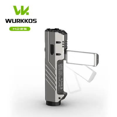 Wurkkos HD05 4 In 1ที่มีประสิทธิภาพ3100ลูเมนไฟฉาย LED 21700 5000MAh สวิตช์หางตะเกียงตั้งแคมป์ด้านข้างพร้อมใช้งานทันทีชาร์จไฟได้ตามปกติกันน้ำ IPX6สำหรับเดินป่าตั้งแคมป์กลางคืนลาดตระเวนและกิจกรรม