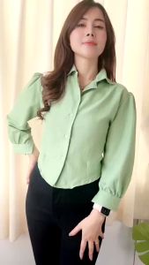 SR FASHION - Atasan Wanita Kemeja Crop Blouse