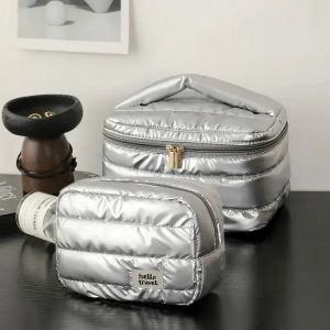 2Pcs/Set Large Capacity Fashion Makeup Bag Portable Travel Multifunctional Toiletry Skin Care Bag Waterproof Cosmetic Bag Set