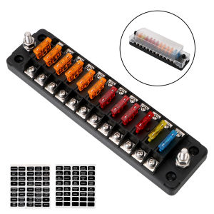 32V 75A RV Hộp Cầu Chì 6/12 Cách Lưỡi Dao Cầu Chì Khối Chống Cháy Chống Sét Bảo Vệ Cho Xe Kéo Xe Tải Mềm Thuyền