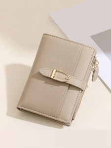 Retro Short Foldable Large Capacity Multi-Function Card Holder Coin Purse Three-In-One Simple Student Wallet for Women