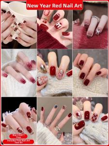 CHUBEISHI | Festive Red and Whitening Short/Medium Nail Stickers