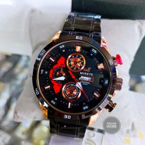 MIRETE Sporty analog Jam Tangan Pria Original Tahan Air Strap Baja Anti karat Metal Tanggal hari Aktif // Jam Tangan Cowok Import Berkualitas Murah Cod Bayar Di Tempat