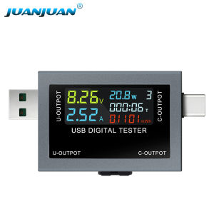 Loại C Kỹ Thuật Số Điện Áp Hiện Tại Máy Đo Điện USB Bút Thử Vôn Kế Ampe Kế Sạc Nhanh Máy Phát Hiện Dung Lượng Pin Máy Kiểm Tra Dung Lượng Pin DC4.5 ~ 50V