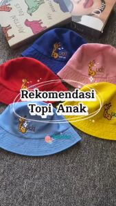ByKiddos - (LOKAL) Topi Bucket Tali Bordir Good Lucky / Topi Anak Laki laki dan Perempuan / Topi Bayi Warna Warni Lucu