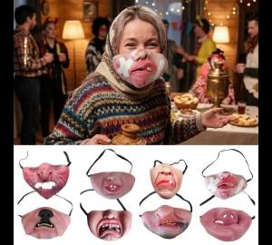 Latex Half Face Masks Humorous Elastic Band Horrible Scary Masks Face Cosplay Party Decor Scary Halloween Mask Nose Joke Mask