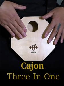 Portable Travel Cajon Hand Drum with Shoulder Strap Triple Acoustics System (Snare Bass Shaker Sound) for Beginners & Professionals