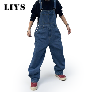 Overalls for Men Denim Suspenders Simple Baggy Jeans Mens Street Casual Solid Mid Waist Loose Washed Jumpsuits Length Tracksuit