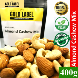 GoldLabel Premium Natural Roasted Almond Cashew Mix 120g/400g - Vegan 100% Guarantee healthy snacks