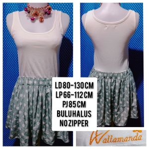 DRESS KUTUNG/SLEEVELESS PUTIH(WALLAMANDA) 90