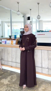 Ayumi Abaya Premium Anti UV Hitam Jetblack Gamis Syari Dress Umroh Sabrina Anti UV - Emra