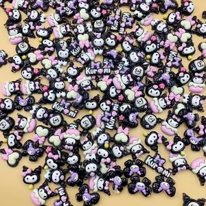 (1 PCS) Resin Clay Stiker 3D Aesthetic Motif Kuromi Black