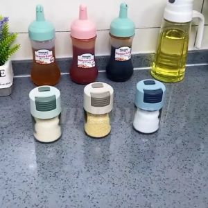 JD Home 🇲🇾 [Ready Stock] ❤ Upgrade Quantitative Seasoning Salt Dispenser Bottle 0.5g Per Press Metering Spice Sugar Pepper Container Auto Seasoning Bottle Precise Quantitative Measuring Pepper Shaker 100ML/ 按压定量调料瓶