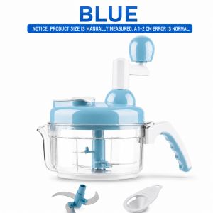 Manual Food Chopper Quick Hand Crank Vegetable Processor Onion Garlic Dicer Mincer Egg Mixer Blender Meat Grinder Kitchen Tools