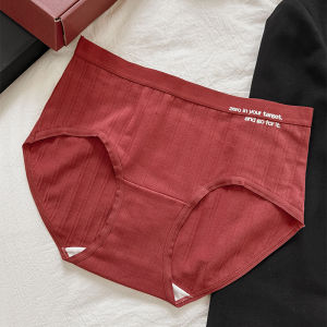 Red Cotton Triangle Panties Womens mid Waist Autumn Winter New Antibacterial Cute Short Shorts Underwear Briefs Ladies Knickers