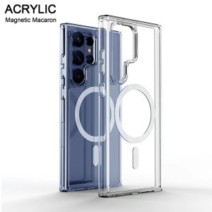 Official Original Magnet Clear Case For Samsung Galaxy S24 S21 S23 Fe S22 Plus S24 Ultra Z Flip Fold 6 5 4 3 Magsafe Cover