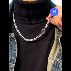 Rich Brian Brothers Same Cuban Stainless Steel Necklace chain Kalung Anti Karat Lelaki Rantai Leher Fashion 七哥同款嘻哈古巴项链