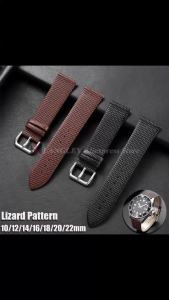 10mm 12mm 14mm 16mm 18mm 20mm 22mm Lizard Leather Strap Black Brown Watch Band Ultra Thin and Soft for Men Women Universal Belts