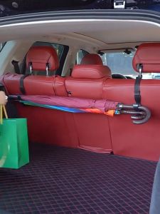 2pcs Car Hook Adjustable Car Umbrella Hook Seat Back Headrest Hook Trunk Umbrella Fixing Frame Car Umbrella Storage Frame Car Accessories Storage payong