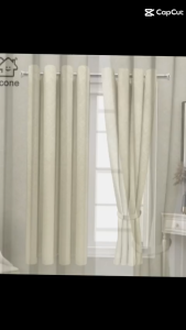 Socone Plain Blackout Grommet Short Curtain with Rings 135x150cm 1 PC Home Decor