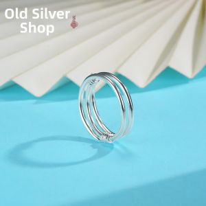 WU YUE JEWELRY | Sterling Silver 999 Tri-Ring Interlocking Ring