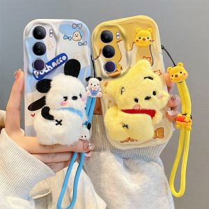 Cartoon Doll Phone Case VIVO Y19s Pro VIVOY19s Pro VIVOY19sPro New Cute Creative Fashion 3D Plush Beaver Briquette Bear Hello Kitty All-inclusive Soft Casing with Lanyard 2025