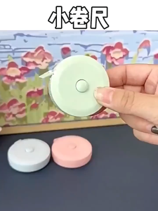 Portable Mini Tape Measure One-Button Retraction in Yellow White Gray Pink Green for Sewing Tailor Body Waist Measurement