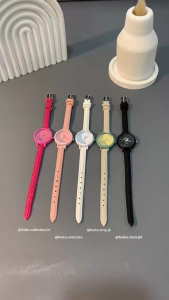 ALOY ANKL019 - Fashion Jam Tangan wanita Analog Kecil Dial Bulat Dengan Strap Pu Leather Jam Tangan Casual Wanita COD