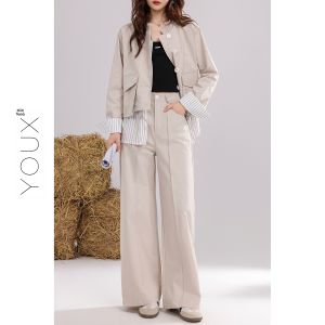 YOUXIANG | Bộ Đồ Thời Trang Nữ Mùa Thu 2026 Mới Tạo Hình Hai Mảnh Có Sọc