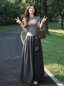QINWEIYU | Korean Style Complete Set Summer Long Dress