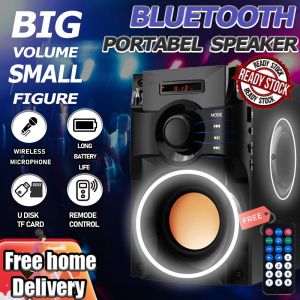 【Shipped From Penang】Portable Bluetooth Speaker Bass LCD Radio Hifi FM Speaker Remote Control Wireless Stereo Subwoofer Speaker Sound Box 蓝牙音箱