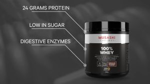 (12.12) Musashi 100% Whey Protein 900g แพ็คคู่ 2 กระปุก (สินค้าใหม่)