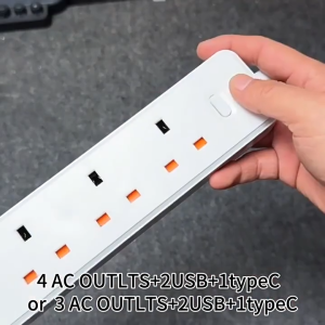 Fast Delivery Multi Plug Extension with 3USB C Extension Plug Adapter Power Socket Charger Bundle Set for home office table travel sockets