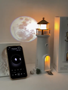 โคมไฟบรรยากาศโคมไฟดวงจันทร์โปรเจคเตอร์ไฟกลางคืนเครื่องฉายดวงจันทร์ โคมไฟ ไฟกลางคืนดวงจันทร์โรแมนติกสําหรับเด็กผู้ใหญ่