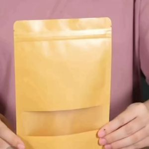 Brown Kraft Stand Up Pouch with Ziplock/ Plastic Paper Bag Packaging 50pcs-100pcs